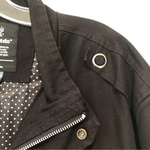 NWT Mens Wantdo black cotton zip up jacket cargo style multi pocket trucker M - Picture 8 of 12